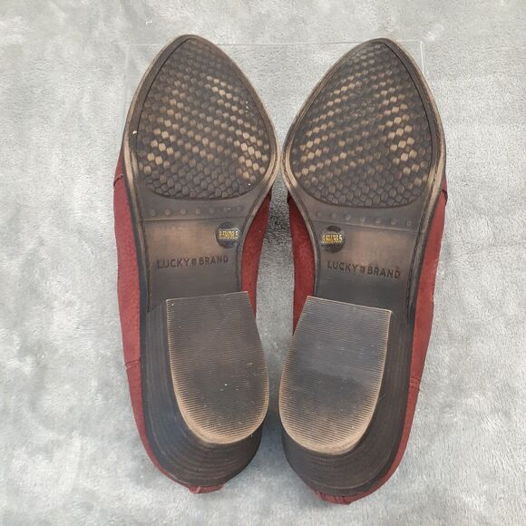 Lucky Brand Joelle Western Leather Ankle Boots Booties Red Cowgirl Size 8.5M - Picture 8 of 12